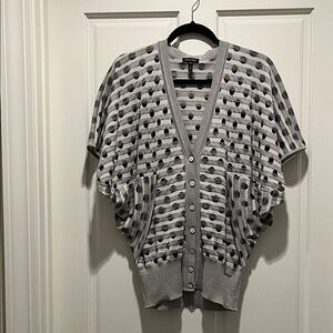 Gray and Black Polka Dot Escada Cardigan
